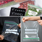 2 Gallon Large Food Storage Freezer Bags, 125 Count | Double Zipper | 13" * 15", Freshness Easy Open Reclosable Clear Plastic Bags