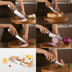 NANFANG BROTHERS Damascus Kitchen Knife Set,6 Pieces Drawer Knife Set,ABS Ergonomic Handle for VG10 Steel Professional Chef Knives Set with Block