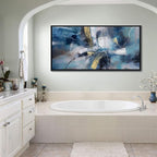 DUNHUANG ART Abstract Gold Oil Painting - Framed Wall Art for Living Room - Nordic Luxury Design Prints for Wall Decor - Ready to Hang - Perfect Home Decor & Gift 30"x60"