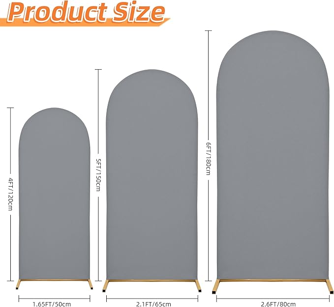 Wedding Arch Cover 4FT Arch Backdrop Cover Spandex Fitted Arch Cover for Round Top Chiara Backdrop Stand Covers for Wedding Birthday Party Baby Shower Banquet Ceremony Decoration