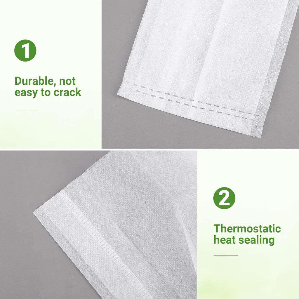 GREANER 200PCS Biodegradable Nursery Bags, 6.3"x7.8" Thickened Non-Woven Fabric Plant Seeding Grow Bags, Planting Seed Starting Pots Pouches for Flower Vegetable, Home or Outdoor Garden Supply