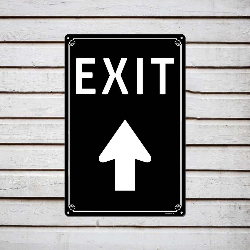 8x12" Exit Sign with Up Arrow - High-Intensity Aluminum Parking Lot Sign, Weatherproof & Fade-Resistant, Ideal for Outdoor & Indoor Use - Curbside Sign