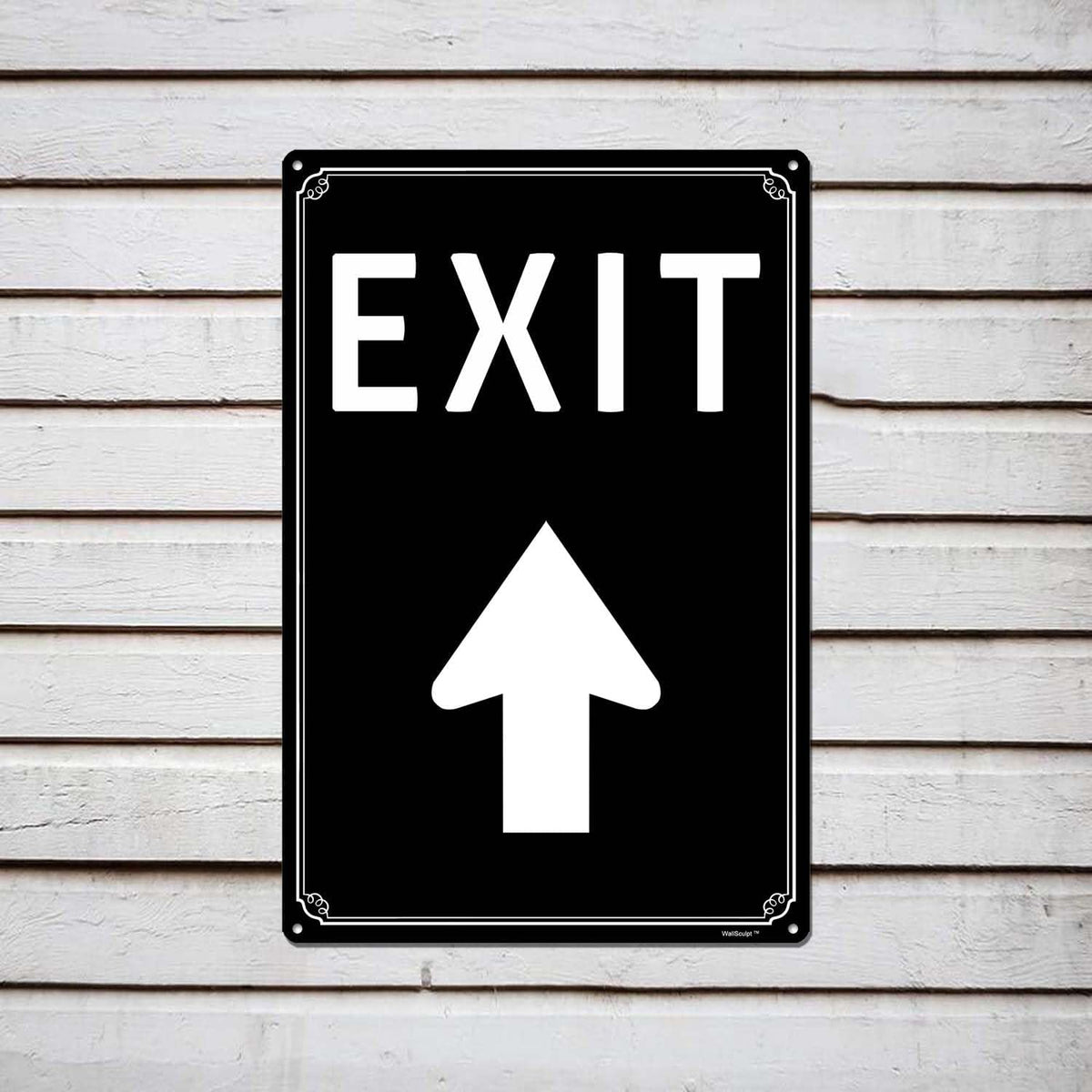 8x12" Exit Sign with Up Arrow - High-Intensity Aluminum Parking Lot Sign, Weatherproof & Fade-Resistant, Ideal for Outdoor & Indoor Use - Curbside Sign