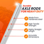 AR-PRO (2-Pack) 1/2”x 36” Zinc Plated Steel Rods Designed for Use as an Axle Shaft on Hand Trucks Dollies Wagons 4005BC Wheelbarrows
