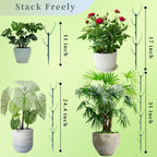10 Pack Stackable Plant Support Stakes, 75inch Climbing Plant Sticks Structures for Monstera with Garden Ties, Durable Alternative to Moss Pole for Indoor Outdoor Plants