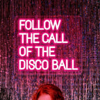Neon Sign,Retro Disco Ball Sign,Disco Party Bar Pub Wall Decor,Home Wall Decor,Back To The 80 90's,Gifts USB Size:16x13inches