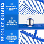 Tandefio 1 Pack Pitchfork Replacement Head Metal Horse Manure Rake Gardening Pitch Fork with Angled Tines for Horse Stall Poop Picking up(Blue)