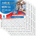 AIRX FILTERS WICKED CLEAN AIR. 24x25x1 Air Filter MERV 11 Electrostatic Pleated Air Conditioner Filter 6 Pack HVAC AC Furnace Filters
