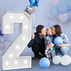Marquee Numbers Large 2nd-Birthday Decorations: 4ft Light Up Number Party Decor Two Fast Birthday Decorations 2 Year Old Birthday Backdrop Anniversary Cardboard Big Mosaic Balloon Frame Number 2