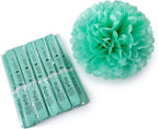 WEVEN 12" Mint Tissue Pom Poms DIY Hanging Paper Flower Balls for Party Decoration, Pack of 12