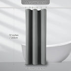 Gray Shower Curtain Waffle Weave 36 Inches Heavy Duty Stall Fabric Shower Curtain Set for Bathroom, Waterproof Weighted 256GSM Half Size Shower Curtains with 6 Hooks, 36Wx72H Grey