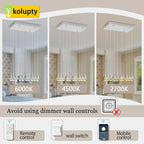 Rectangular Chandeliers for Living Room Silver Dining Room Lights Fixture Raindrop Pendant Lights Kitchen Island Crystal Chandelier for Staircase Hallway Foyer Entryway