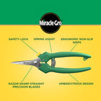 Miracle-Gro Straight Tip Floral Shears - Lightweight Gardening Scissors - Hand Pruner Pruning Shear for Flowers, Herbs, Roses and Indoor Plants
