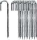 Ground Stakes 12 Inch, Yard Camping Stakes J Shaped 20 Pack Rebar Heavy Duty for Garden Dog Fence Inflatable Camping Chicken Coop Accessories