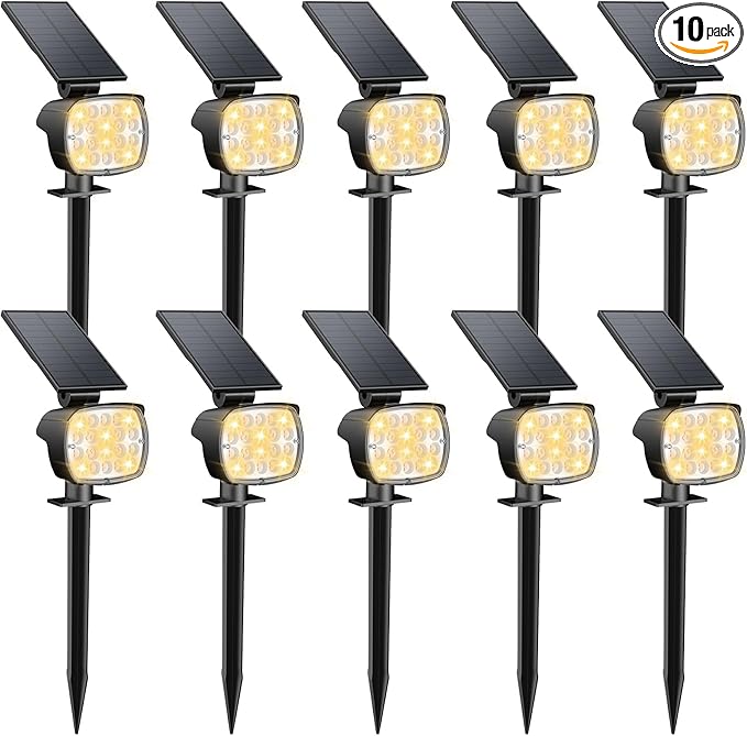 Kaxiida Solar Lights Outdoor Waterproof - 2025 Upgrade 3 Level Ultra Bright Spot Lights Uplights, LED Landscape Spotlight for Tree, Pathway, Wall, Adjustable Solar Panel Auto On/Off