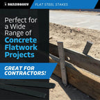 Sandbaggy Flat Steel Stakes for Concrete Forms with Nail Holes - 1.5" Wide - Painted - Removable, Reusable, V Point End - Construction Grade Stakes (10, 30 inch)