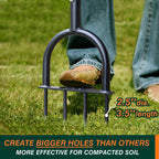 Colwelt Lawn Aerator Tool 38inch, Heavy Duty Grass Spike Aerator for Compacted Soil Aeration, Manual Lawn Air Aerators Tool with,Wide Foot Plate, Rugged Steel Spikes 3.5’’ in Length, 2/5’’ in Dia.