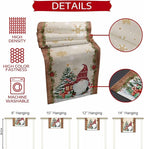Christmas Gnomes Cotton Linen Table Runner for Dining Kitchen, Xmas Pine Tree Snowflake Rustic Wedding Outdoor Party Tablerunners Decoration, Retro Wood Dresser Scarf Tablecloth Runners 13x36 Inches
