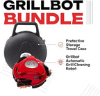 Grillbot Automatic Grill Cleaning Robot with Nylon Brushes, BBQ Grill Cleaner, Grill Brush, Grill Scraper, BBQ Accessories (Red Grillbot + Carry Case)