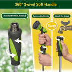 Garden Hose - Water Hose 75 FT with Swivel Handle, Flexible, Heavy Duty, No Kink, Lightweight Metal Hose for Outdoor, Yard, 304 Stainless Steel