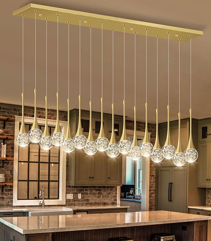 16 Lights Modern Glam Crystal Chandelier for High Ceiling LED Dimmable Pendant Light for Staircase Foyer Enterway Living Room Chandelier Lighting Gold
