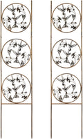 SUNNYPARK Set of 2 Hummingbird Metal Garden Trellis for Climbing Plants, Decorative Vegetables Flowers Vine Trellis for Outdoor Patio 55'' H x 12.4'' W