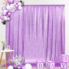 SquarePie Sequin Backdrop Curtain Not See Through Thick Glitter Background for Party 7FT x 7FT Lavender