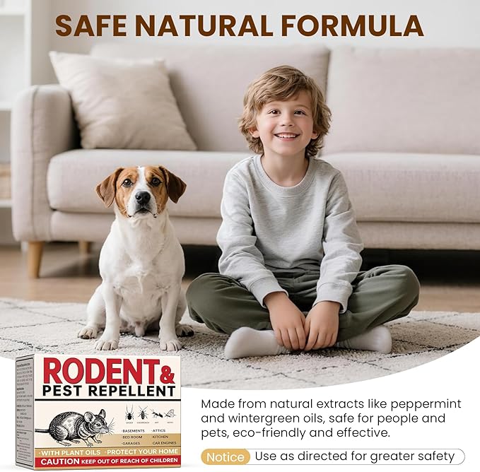 Rodent Repellent Indoor 36 Balls – Natural Peppermint Mouse Repellent, Mice Repellent Deterrent for Indoor & Outdoor Use, Rodent Repellent for Home, Garage, Car & RV