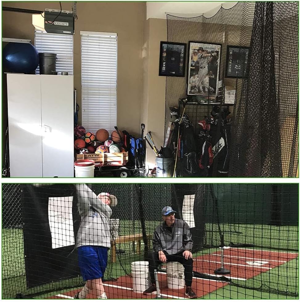 Baseball Softball Backstop Nets, Heavy Duty Sports Netting Barrier #18 Baseball Netting 10'x10'/10'x20'/15'x15'…