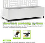15.7"×70.9"×47.2" Metal Raised Garden Bed with Trellis and Wheels - Tall Trellis Planter Box for Climbing Plants, Vegetables & Vines - Outdoor Privacy Planters for Patio (White-Helen)