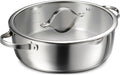 Tramontina Tempo Tri-Ply Base Stainless Steel 6-Quart Braiser Pan with Glass Lid, Induction-Ready, Oven-Safe, Dishwasher-Safe