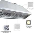CT Copper Tailor Sloped Copper Vent Hood Island Mount,54'' W,27''H,1260 CFM Exhaust Fan,Stainless Steel Vent,LED Light,Dishwasher-Safe Baffle Filters,VH8TR1