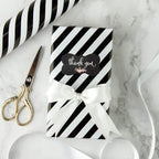 WRAPAHOLIC Reversible Wrapping Paper - Mini Roll - 17 Inch x 33 Feet - Black and Stripes Design for Christmas, Birthday, Holiday, Wedding, Baby Shower