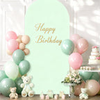 7.2FT Sage Green Arch Cover - Polyester Fitted Wedding Arch Stand Covers Round Top Chiara Arch Backdrop Cover for Birthday Party Banquet Photo Background Decoration