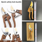 Bypass Pruning Shears scissors 25mm/0.98" Branch Cut Capacity Garden Clippers Gardening Scissors Sharp Stainless Steel Blade with 1 Pair Reusable Slip-Proof Gloves for Garden Orchard