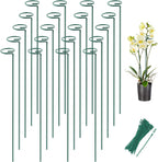 Joyhalo 20 Pack Plant Support Stakes 24 Inch, Plant Stakes, Flower Stakes with 24 Twist Ties, Garden Sticks for Plants Iris, Dahlia, Gladiolus, Amaryllis, Rose, Sunflower, Tomato, Sapling Etc