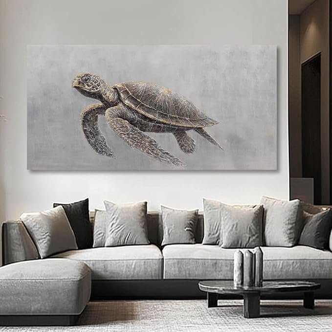 SDYA Minimalist Art Wall Decor Animal Decorative Pictures Black and Brown Art for Walls 24"x48" Artwork for Bedroom Dining Room Decor
