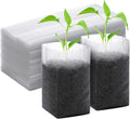 GREANER 100PCS Biodegradable Plant Bags, 5.9x6.3 inches Non Woven Seedling Bags for Planting, Garden Seed Starters Pouchs for Vegetables, Flowers, Indoors and Outdoor Use