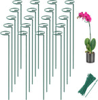 Joyhalo 20 Pack Plant Stakes, 16 Inch Plant Support Stakes, Flower Stakes with 24 Twist Ties, Garden Sticks for Plants Hibiscus, Sunflower, Red Hot Poker, Hydrangea, Tomato, Sapling Etc