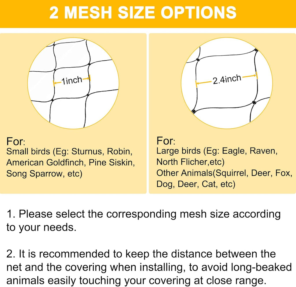 Bird Netting 50ft x 100ft, Heavy Duty Garden Net 1 inch Mesh Nylon Nettings for Chicken Coop Roof, Poultry Netting Deer Fence Trellis Net for Fruits Trees Plants