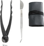 Wazakura Made in Japan 5PCS Bonsai Tool Kit with Roll Bag: Yasugi Steel Twig Bonsai Scissors, Concave Branch Cutter, Knob Cutter, Wire Cutter, Tweezers - 5 Tools Twig Schissor Set with Case…