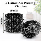 3 Gallon Air Pruning Container New Plastic Nursery Pot Fruit Vegetable Garden self-Planting pots, Size 10"x10", Black