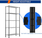 REGILLER 5-Wire Shelving Metal Storage Rack Adjustable Shelves,Standing Storage Shelf Units for Laundry Bathroom Kitchen Pantry Closet(Black,14.1" D x 30" W x 79" H)