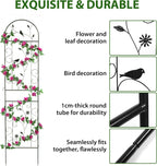 Metal Garden Trellis for Climbing Plants, 86.5" x 19.7" metal plant trellis outdoor, Black Iron Garden Trellis, Clematis Rrellis Outdoor, Arched Outdoor Decoration suitable for courtyards, lawns, gard