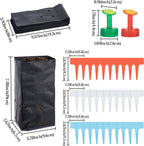 100 Pcs Nursery Growing Bags Seedling Starter Bags with 30 Plant Labels & 2 Mini Watering Sprinklers,Plant Grow Bags Plants Pots Plastic Pouches for Garden Trees,Flowers, Vegetable(7.5x3.8x2.6 Inch)
