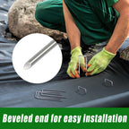 500 Pack Landscape Staples 6 Inch Garden Stakes Galvanized Garden Staples Pins Anti-Rust Ground Stakes for Weed Barrier, Irrigation Tubing, Landscaping Fabric, Yard Lawn