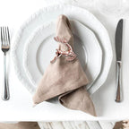 ZeeDix Set of 6 Rose Gold Elk Chic Napkin Rings for Christmas Dinning Table Setting-Wedding Receptions, Christmas, Thanksgiving and Home Kitchen for Casual or Formal