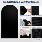 Hemmotop 6 ft Black Arch Cover (No Arch Backdrop Stand), 2-Sided Spandex Arch Covers Stretchy Backdrop, for Wedding, Baby Shower, Birthday Party Decoration