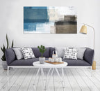 Abstract Canvas Wall Art Blue White Brown Abstract Pictures for Living Room Wall Decor Modern Abstract Painting Artwork Contemporary Abstract Canvas Print for Home Office Wall Decoration 29x58in