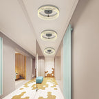 Jaycomey LED Flush Mount Ceiling Light Fixture, 11.6'' Round Modern Brushed Nickel Ceiling Lamp with Bubble Lampshade, 20W Dimmable Low Profile Kitchen Lighting Lamp for Bedroom Hallway Dining Room